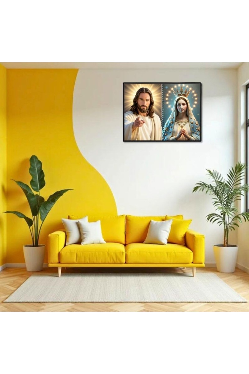 Esus Christ - Blessed Virgin Mary Laminated Photo - 5x7 Inches, Divine Blessings For Home & Office And Temple Decoration (F16434)
