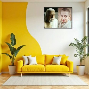 Sri Aurobindo & Mira Alfassa Laminated Photo - 5x7 Inches, Divine Blessings For Home & Office And Temple Decoration (F16307)
