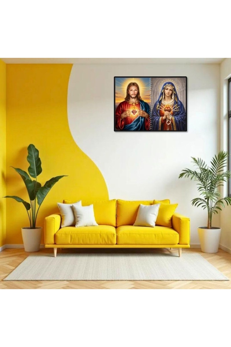 Jesus Christ-Our Lady Of Sorrows Laminated Photo - 7x9 Inches, Divine Blessings For Home & Office And Temple Decoration (F16345)