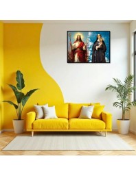 Jesus Christ - Our Lady Of Sorrows Laminated Photo - 11x13 Inches, Divine Blessings For Home & Office And Temple Decoration (F16291)