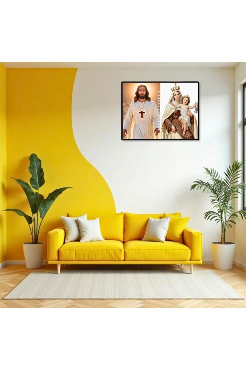 Jesus Lady Of FatimaLaminated Photo - 9x11 Inches, Divine Blessings For Home & Office And Temple Decoration (F16229)