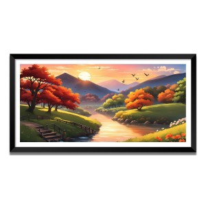 Nature Landscape Floating Frame Scenery Digital Print - (I5614) - 18x36 inch Modern Nature Wall Art for Living Room, Bedroom, Office, Hotels, Drawing Room Nature Landscape Floating Frame Scenery Digital Print - (I5614) - 18x36 inch Modern Nature Wall Art for Living Room, Bedroom, Office, Hotels, Drawing Room