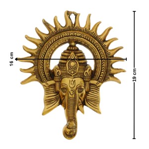 HiTechmart Brass Lord Ganesha Wall Hanging – Antique Finish Ganpati Face Sculpture with Sun Halo Design for Home Temple Decor, Office Entrance, Vastu & Spiritual Gifts – Handcrafted Indian Art HiTechmart Brass Lord Ganesha Wall Hanging – Antique Finish Ganpati Face Sculpture with Sun Halo Design for Home Temple Decor, Office Entrance, Vastu & Spiritual Gifts – Handcrafted Indian Art