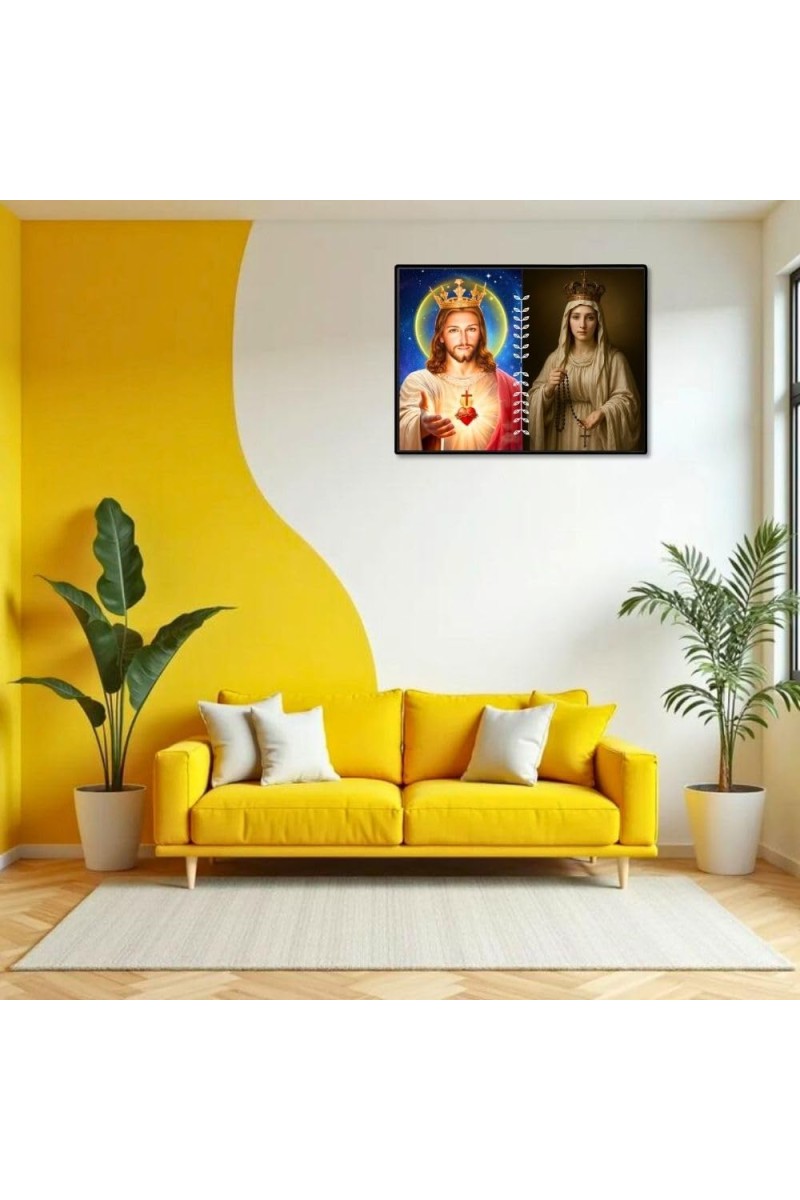 Virgin Mary Laminated Photo - 7x9 Inches, Divine Blessings For Home & Office And Temple Decoration (F16215)
