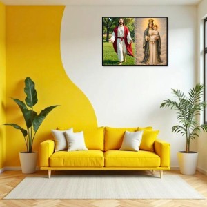 Jesus Christ-Virgin Mary Laminated Photo - 7x9 Inches, Divine Blessings For Home & Office And Temple Decoration (F16400) Jesus Christ-Virgin Mary Laminated Photo - 7x9 Inches, Divine Blessings For Home & Office And Temple Decoration (F16400)