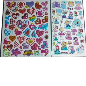 Colorful Sticker Combo Pack – Butterflies, Fruits, Water Animals, Dinosaurs, Astronauts, Hearts & Barbies – 100+ Waterproof Vinyl Stickers for Kids, Scrapbooking, Laptops, Crafts (Hearts)