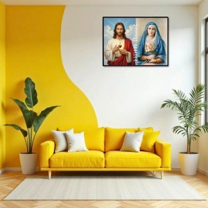 Jesus And Immaculate Heart Of Mary Laminated Photo - 9x11 Inches, Divine Blessings For Home & Office And Temple Decoration (F16194) Jesus And Immaculate Heart Of Mary Laminated Photo - 9x11 Inches, Divine Blessings For Home & Office And Temple Decoration (F16194)