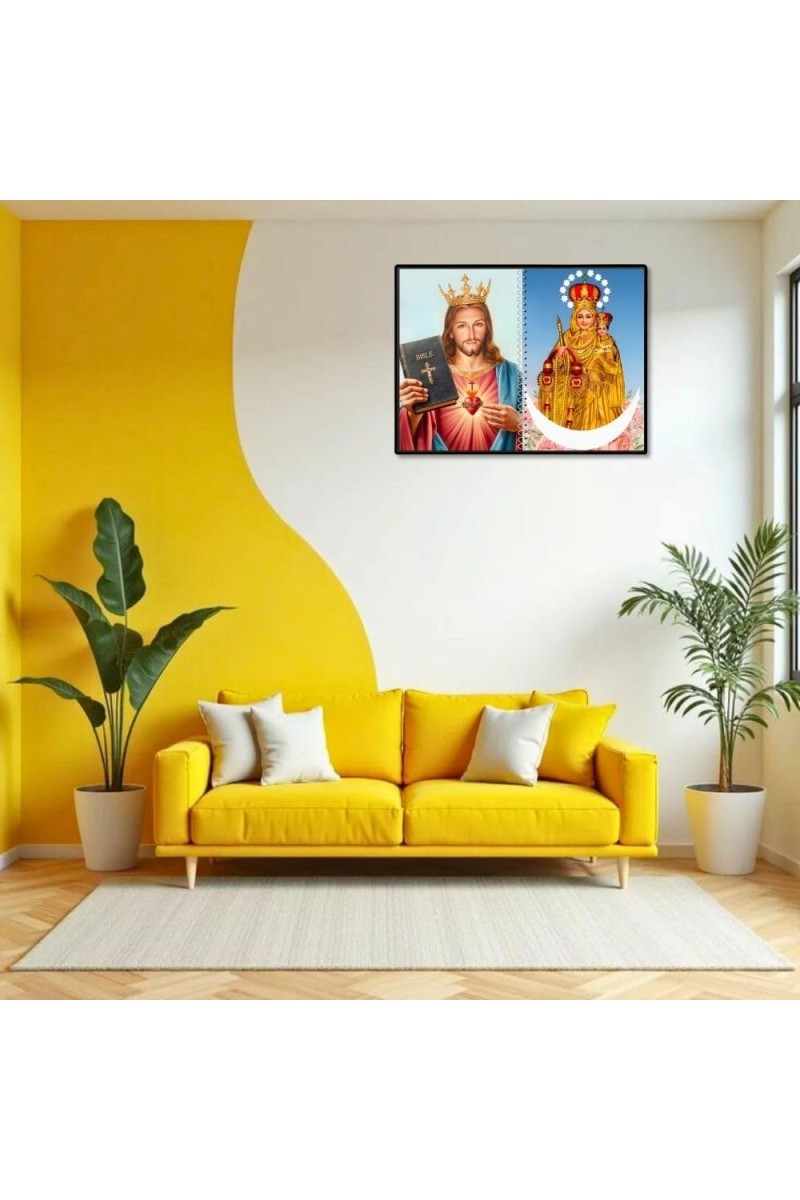 Jesus Christ-Our Lady Of Good Health Laminated Photo - 7x9 Inches, Divine Blessings For Home & Office And Temple Decoration (F16360)