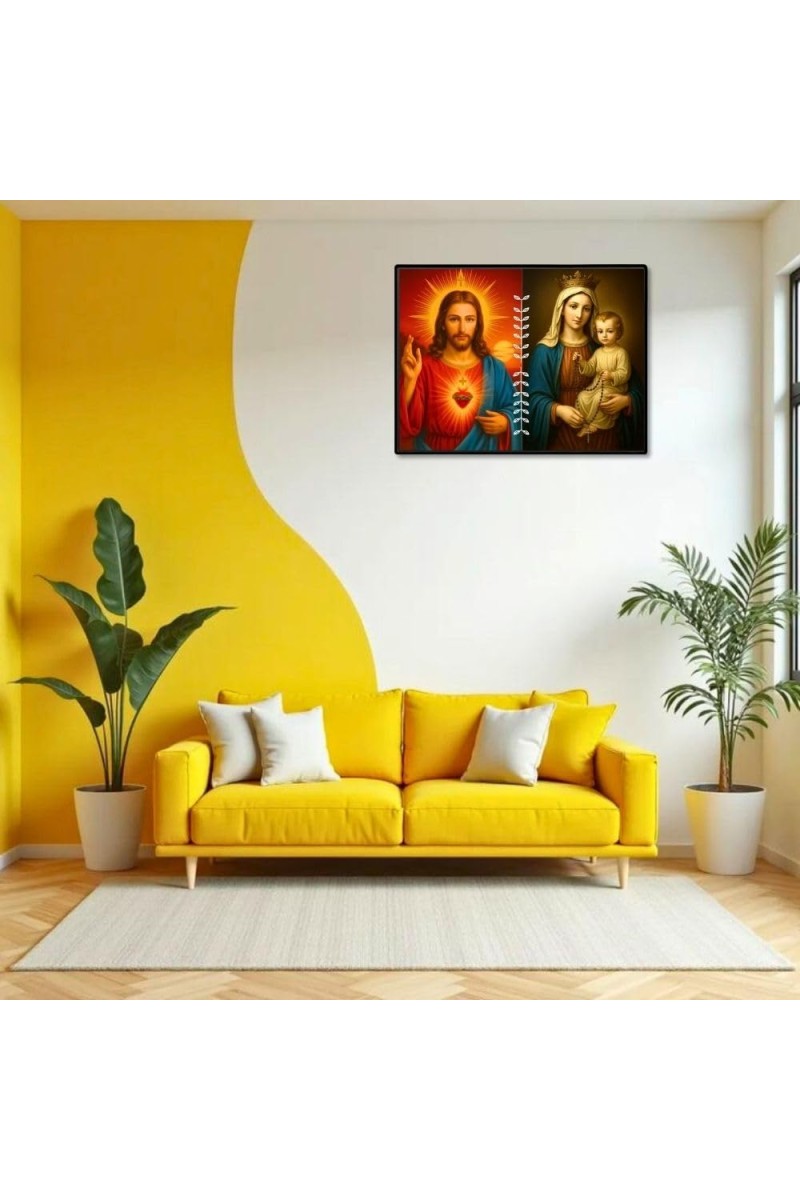 Jesus Lady Of FatimaLaminated Photo - 9x11 Inches, Divine Blessings For Home & Office And Temple Decoration (F16220)