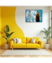 Jesus Christ-St. Therese Of Lisieux Laminated Photo - 7x9 Inches, Divine Blessings For Home & Office And Temple Decoration (F16405)