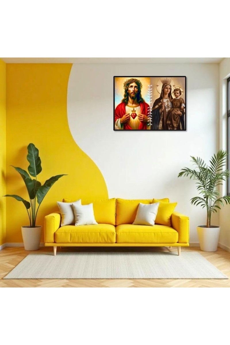 Jesus Lady Of FatimaLaminated Photo - 9x11 Inches, Divine Blessings For Home & Office And Temple Decoration (F16230)