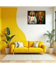 Jesus Virgin Mary Laminated Photo - 7x9 Inches, Divine Blessings For Home & Office And Temple Decoration (F16222)