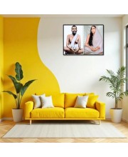 Swami Ramakrishna & Maa Sarada Devi Laminated Photo - 7x9 Inches, Divine Blessings For Home & Office And Temple Decoration (F16319)