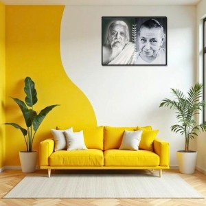 Sri Aurobindo & The Mother Laminated Photo - 9x11 Inches, Divine Blessings For Home & Office And Temple Decoration (F16151)