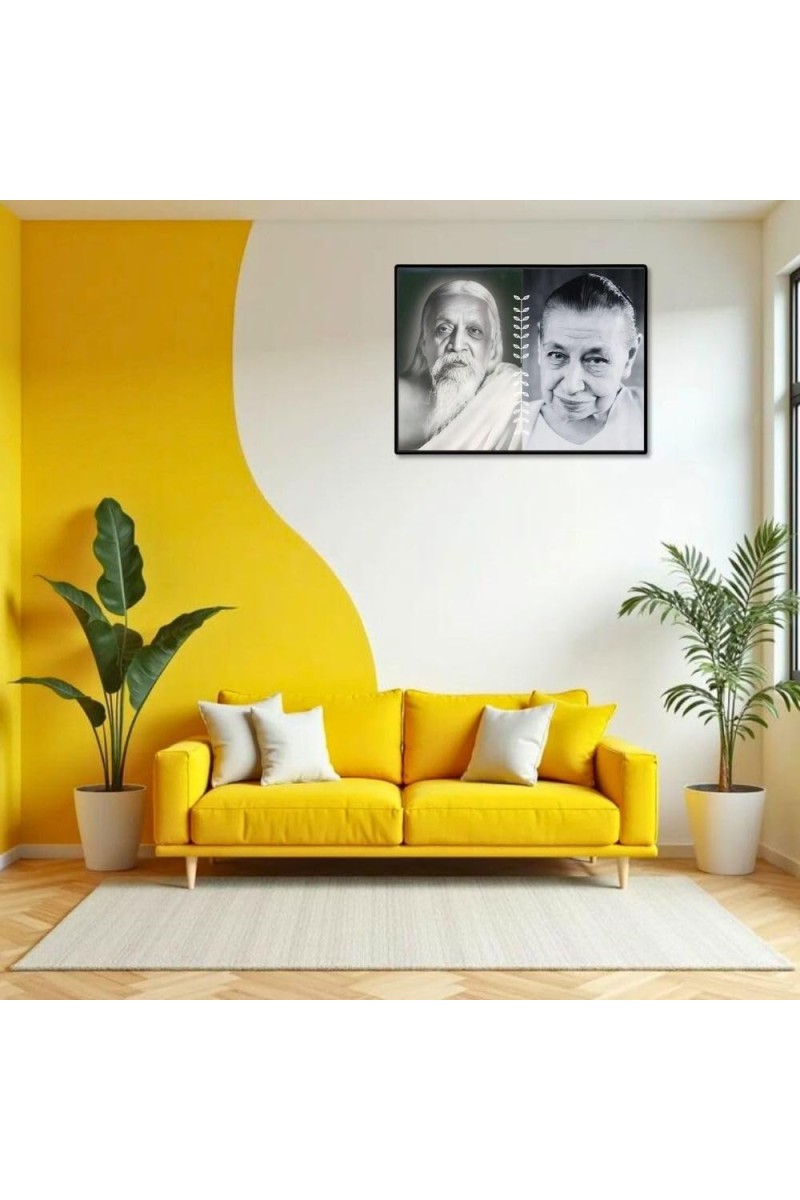 Sri Aurobindo & The Mother Laminated Photo - 9x11 Inches, Divine Blessings For Home & Office And Temple Decoration (F16151)