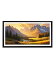 Nature Landscape Floating Frame Scenery Digital Print - (I5817) - 24x36 inch Modern Nature Wall Art for Living Room, Bedroom, Office, Hotels, Drawing Room