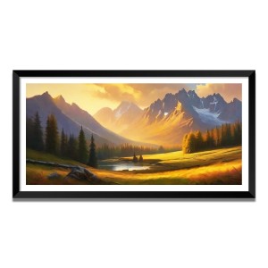 Nature Landscape Floating Frame Scenery Digital Print - (I5817) - 24x36 inch Modern Nature Wall Art for Living Room, Bedroom, Office, Hotels, Drawing Room