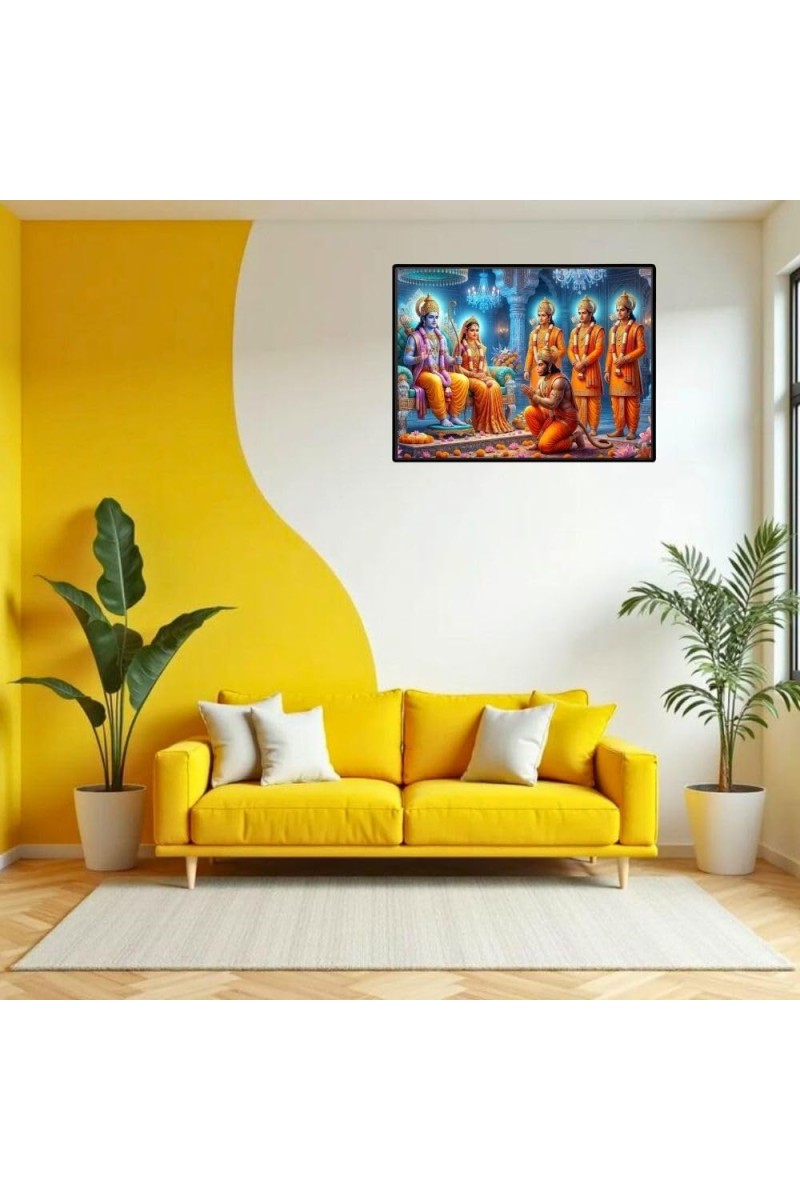 Lord RamSiya Laminated Photo - 9x11 Inches, Divine Blessings For Home & Office And Temple Decoration (F16077)