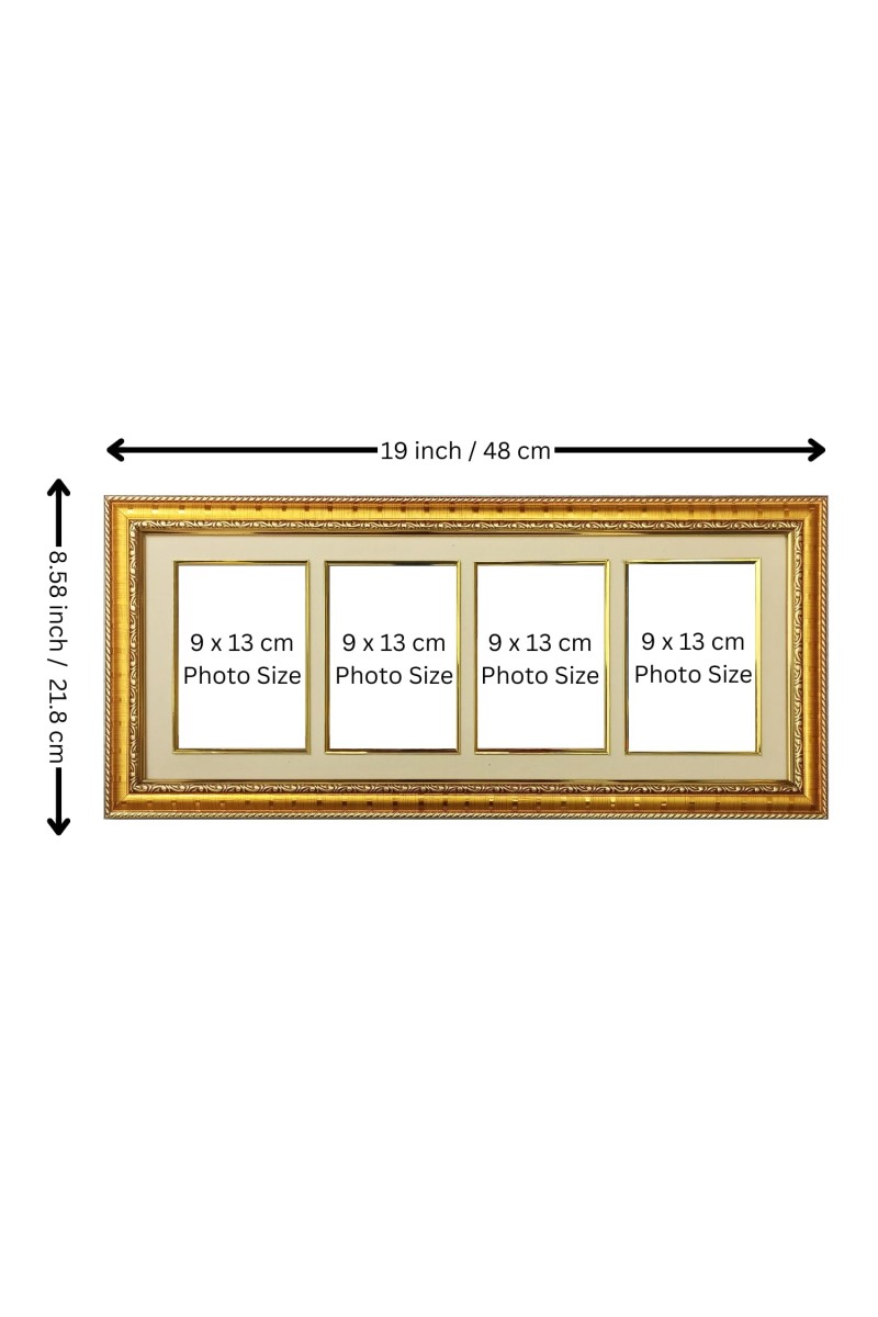 HiTechMart Spiritual Framed Photo of Anukul Pariwar | Sri Sri Baroda, Anukul Chandra Thakur, Baroma, Babai Da | Gold-Plated Divine Wall Décor for Home & Temple