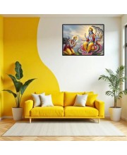 Lord Vishnu Laminated Photo - 7x9 Inches, Divine Blessings For Home & Office And Temple Decoration (F16053)