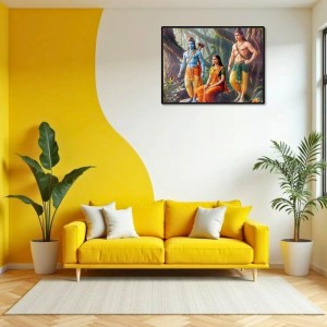 Lord RamSiya Laxman Laminated Photo - 7x9 Inches, Divine Blessings For Home & Office And Temple Decoration (F16117)