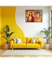Jesus Christ-Our Lady Of Good Health Laminated Photo - 7x9 Inches, Divine Blessings For Home & Office And Temple Decoration (F16361)