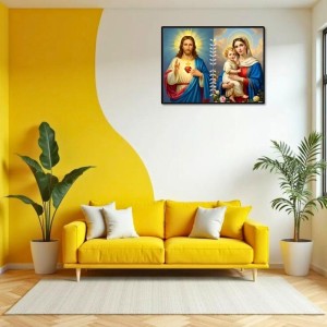 Jesus Christ-Mother Mary Laminated Photo - 7x9 Inches, Divine Blessings For Home & Office And Temple Decoration (F16254) Jesus Christ-Mother Mary Laminated Photo - 7x9 Inches, Divine Blessings For Home & Office And Temple Decoration (F16254)