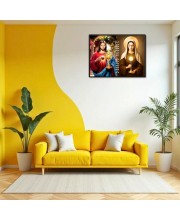 Jesus Christ-Our Lady Of Sorrows Laminated Photo - 7x9 Inches, Divine Blessings For Home & Office And Temple Decoration (F16294)