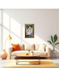 Bhaktivedanta Swami Prabhupada Digital Golden Balck Color Photo Frame | Hindu Religious Wall Decor | 16x22 Inches - Inspirational Wall Art For Office, Home Decor - Ideal Spiritual Gift (F16775)