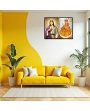 Jesus Christ-Our Lady Of Good Health Laminated Photo - 7x9 Inches, Divine Blessings For Home & Office And Temple Decoration (F16358)