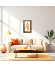 Sri Chaitanya Mahaprabhu Digital Golden Balck Color Photo Frame | Hindu Religious Wall Decor | 16x22 Inches - Inspirational Wall Art For Office, Home Decor - Ideal Spiritual Gift (F16698)