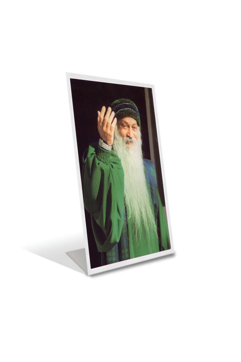 Car Desk/Table Top Bhagwan Shree Rajneesh Acrylic L-Style Photo Stand - 5x7 Inches, Compact And Stylish Spiritual Display (F6719)