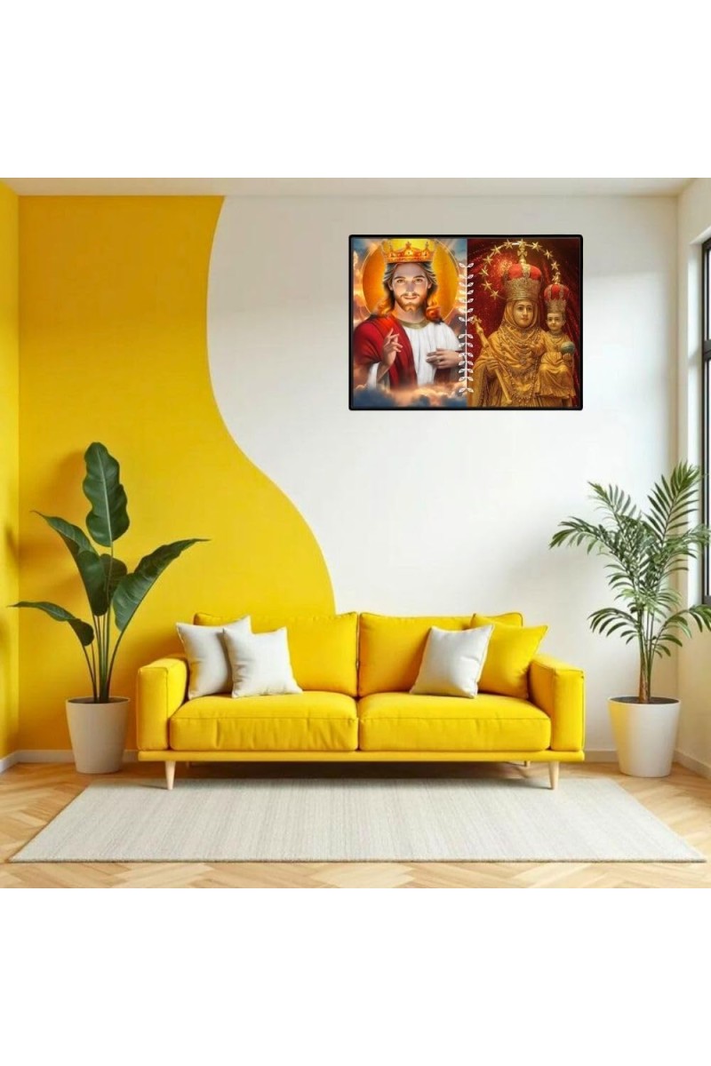 Jesus Lady Of Velankanni Laminated Photo - 7x9 Inches, Divine Blessings For Home & Office And Temple Decoration (F16200)