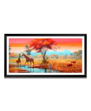 Nature Landscape Floating Frame Scenery Digital Print - (I5623) - 24x36 inch Modern Nature Wall Art for Living Room, Bedroom, Office, Hotels, Drawing Room