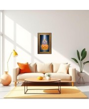 Lord Vishnu Digital Golden Balck Color Photo Frame | Hindu Religious Wall Decor | 18x24 Inches - Inspirational Wall Art For Office, Home Decor - Ideal Spiritual Gift (F16868)