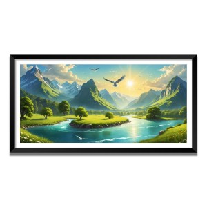 Nature Landscape Floating Frame Scenery Digital Print - (I5587) - 18x36 inch Modern Nature Wall Art for Living Room, Bedroom, Office, Hotels, Drawing Room Nature Landscape Floating Frame Scenery Digital Print - (I5587) - 18x36 inch Modern Nature Wall Art for Living Room, Bedroom, Office, Hotels, Drawing Room