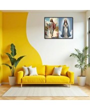 Jesus Christ-Our Lady Of Grace Laminated Photo - 7x9 Inches, Divine Blessings For Home & Office And Temple Decoration (F16390)
