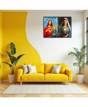 Jesus Christ-Our Lady Of Sorrows Laminated Photo - 7x9 Inches, Divine Blessings For Home & Office And Temple Decoration (F16301)
