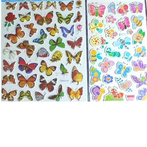 Colorful Sticker Combo Pack – Butterflies, Fruits, Water Animals, Dinosaurs, Astronauts, Hearts & Barbies – 100+ Waterproof Vinyl Stickers for Kids, Scrapbooking, Laptops, Crafts (Butterflies)