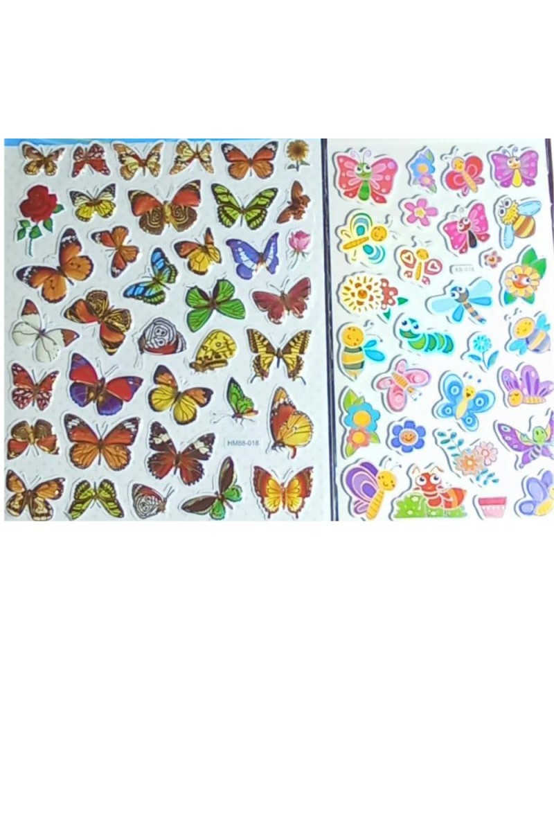 Colorful Sticker Combo Pack – Butterflies, Fruits, Water Animals, Dinosaurs, Astronauts, Hearts & Barbies – 100+ Waterproof Vinyl Stickers for Kids, Scrapbooking, Laptops, Crafts (Butterflies)