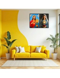 Immaculate Heart Of Mary Laminated Photo - 7x9 Inches, Divine Blessings For Home & Office And Temple Decoration (F16456)