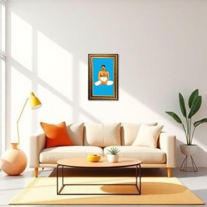 Anukulchandra Chakravarty Digital Golden Balck Color Photo Frame | Hindu Religious Wall Decor | 10x16 Inches - Inspirational Wall Art For Office, Home Decor - Ideal Spiritual Gift (F16517)