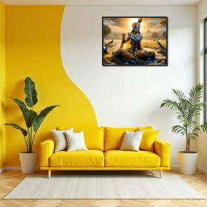 Lord Krishna Laminated Photo - 7x9 Inches, Divine Blessings For Home & Office And Temple Decoration (F16092) Lord Krishna Laminated Photo - 7x9 Inches, Divine Blessings For Home & Office And Temple Decoration (F16092)