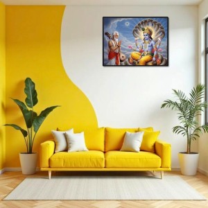 Lord Vishnu Laminated Photo - 13x15 Inches, Divine Blessings For Home & Office And Temple Decoration (F16056)