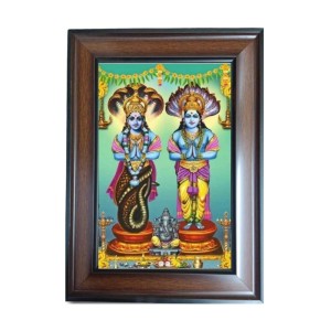 Hi Tech Sales Lord Vishnu Mata Laxmi And Pravu Ganesh Polystyrene Photo Frame for Wall Decor Home, Office, and Temple (Printed Photo, Pack of 1) Hi Tech Sales Lord Vishnu Mata Laxmi And Pravu Ganesh Polystyrene Photo Frame for Wall Decor Home, Office, and Temple (Printed Photo, Pack of 1)