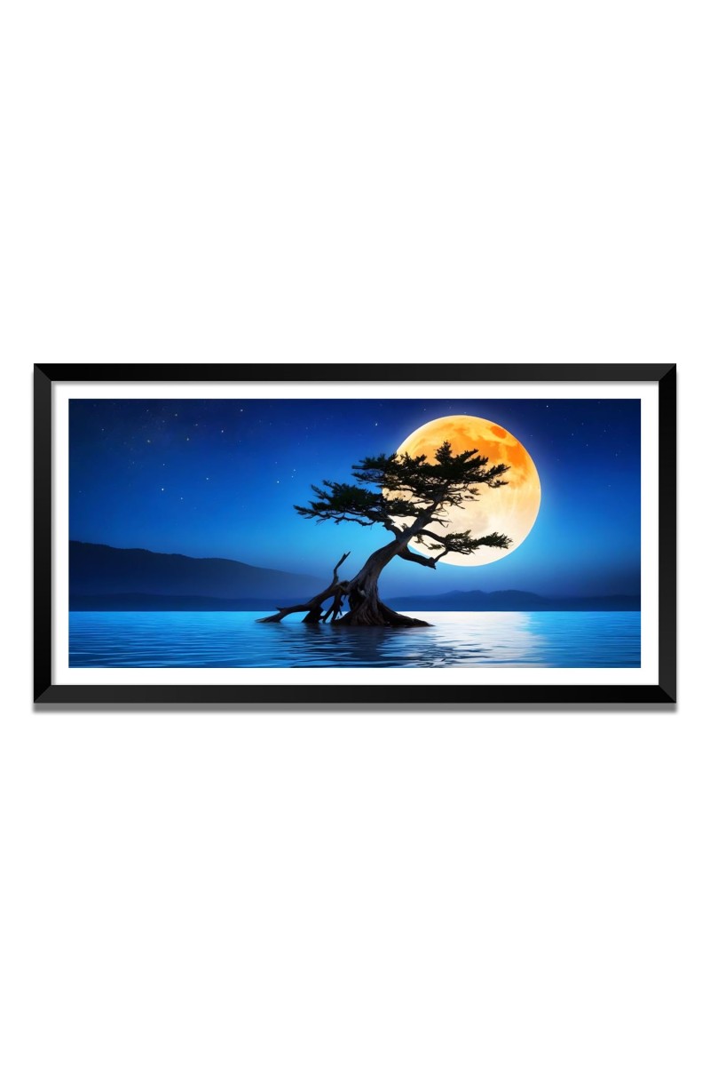 Nature Landscape Floating Frame Scenery Digital Print - (I5613) - 24x36 inch Modern Nature Wall Art for Living Room, Bedroom, Office, Hotels, Drawing Room