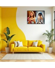 Jesus Christ-Our Lady Of Grace Laminated Photo - 7x9 Inches, Divine Blessings For Home & Office And Temple Decoration (F16421)