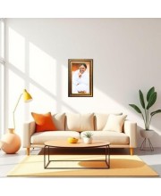 Sri Mata Amritanandamayi Devi Digital Golden Balck Color Photo Frame | Hindu Religious Wall Decor | 10x16 Inches - Inspirational Wall Art For Office, Home Decor - Ideal Spiritual Gift (F16633)