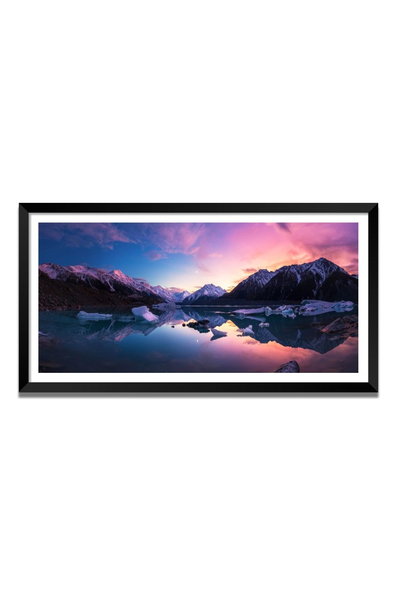 Nature Landscape Floating Frame Scenery Digital Print - (I5576) - 18x36 inch Modern Nature Wall Art for Living Room, Bedroom, Office, Hotels, Drawing Room