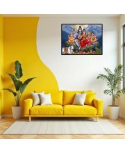 Lord Shankar Parvti Laminated Photo - 11x13 Inches, Divine Blessings For Home & Office And Temple Decoration (F16104)